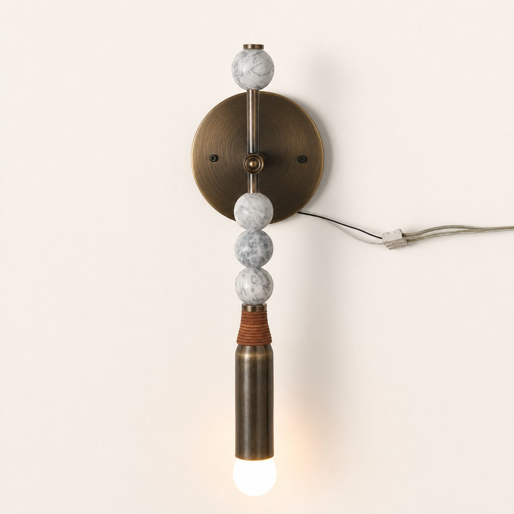 Belvara Marbled-Bead Column Wall Sconce