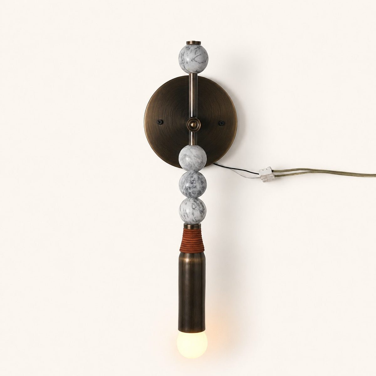 Belvara Marbled-Bead Column Wall Sconce