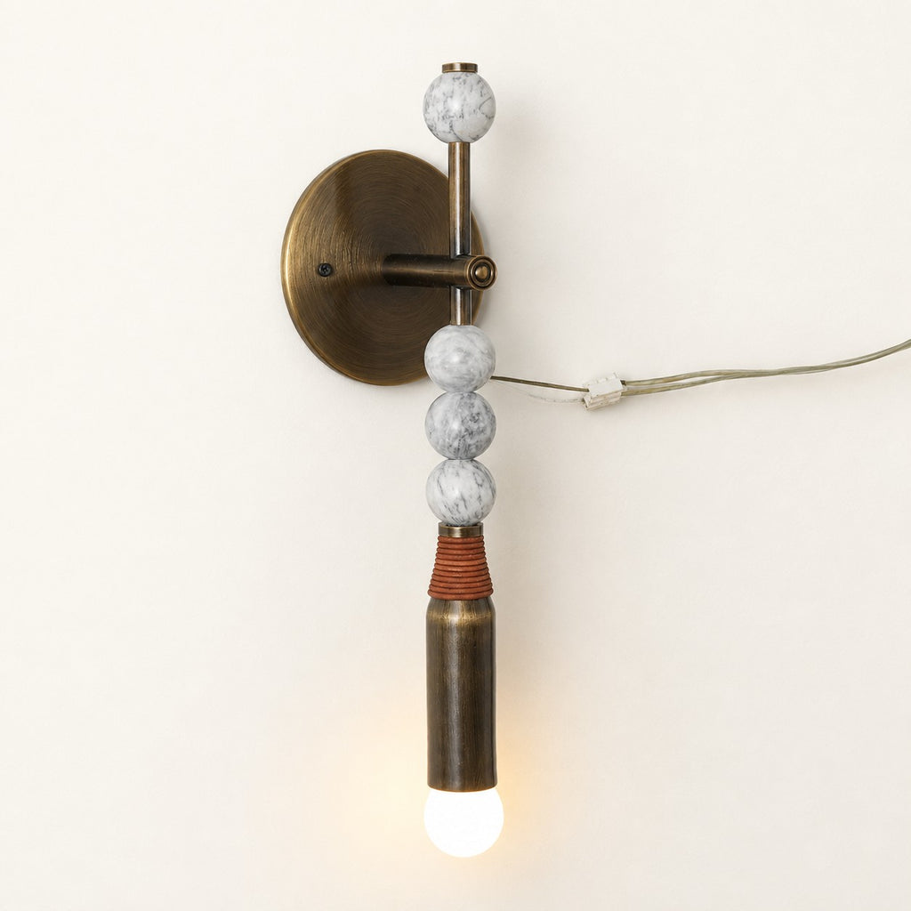Belvara Marbled-Bead Column Wall Sconce