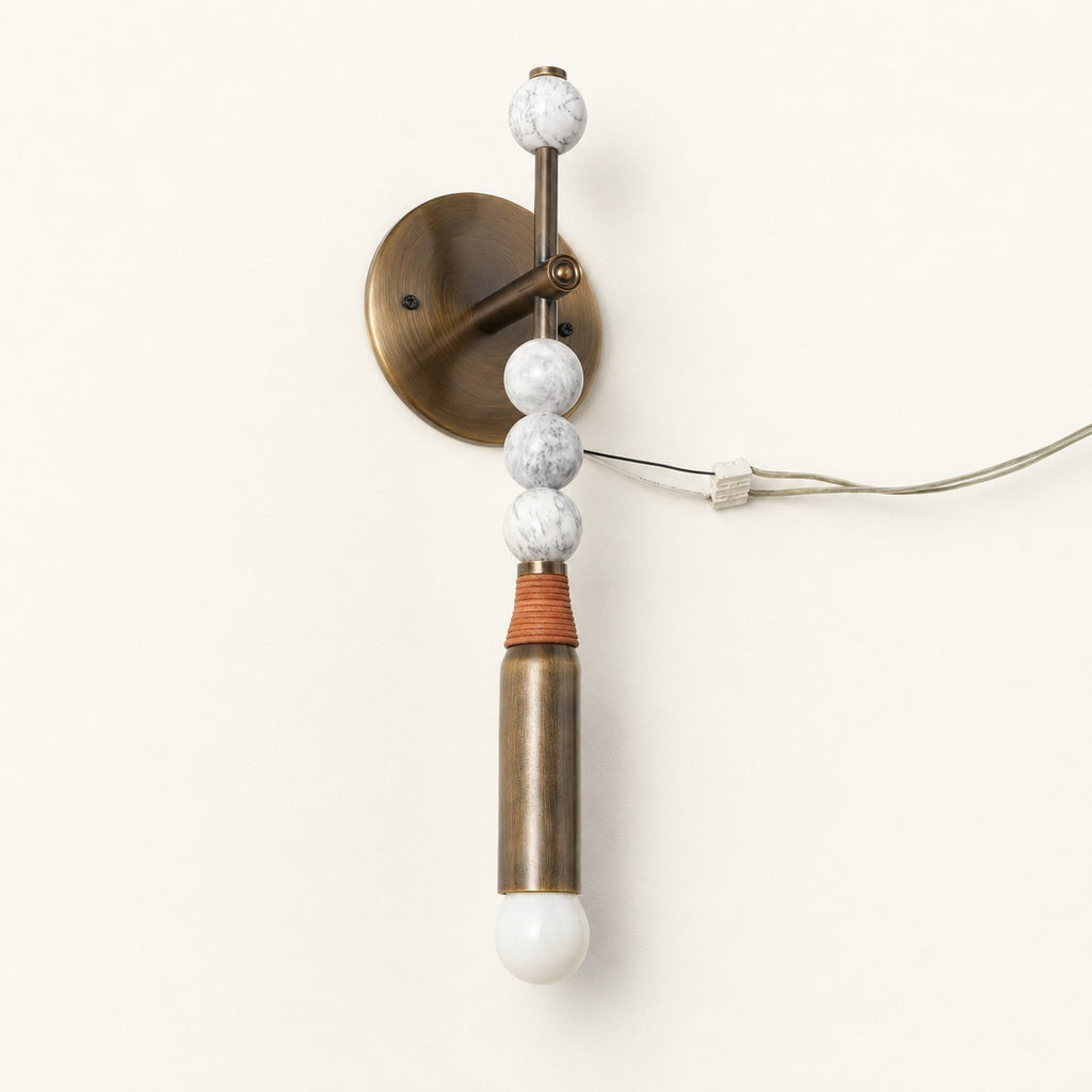 Belvara Marbled-Bead Column Wall Sconce