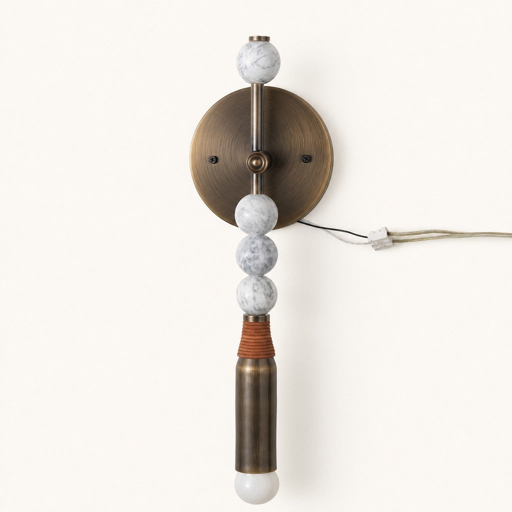 Belvara Marbled-Bead Column Wall Sconce