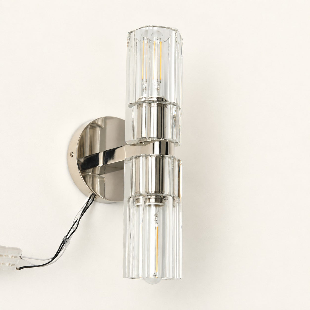 Cirelle Twin Ribbed-Shade Wall Sconce
