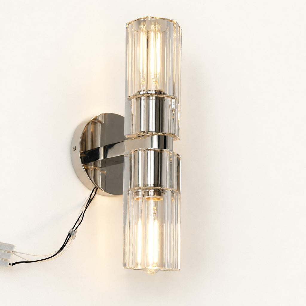 Cirelle Twin Ribbed-Shade Wall Sconce