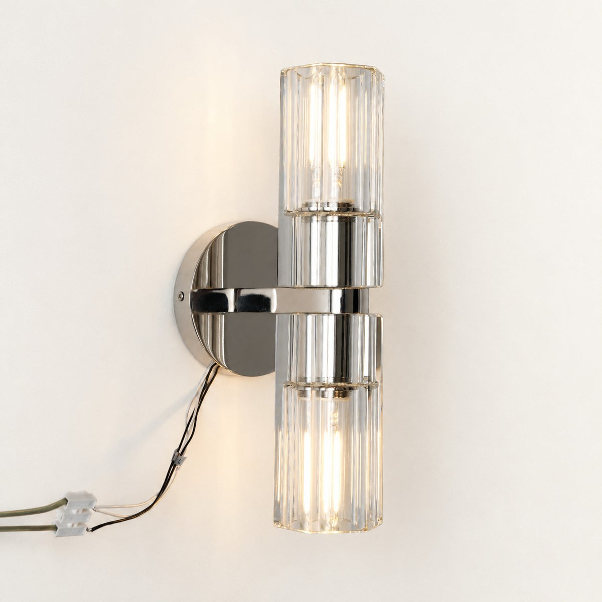 Cirelle Twin Ribbed-Shade Wall Sconce