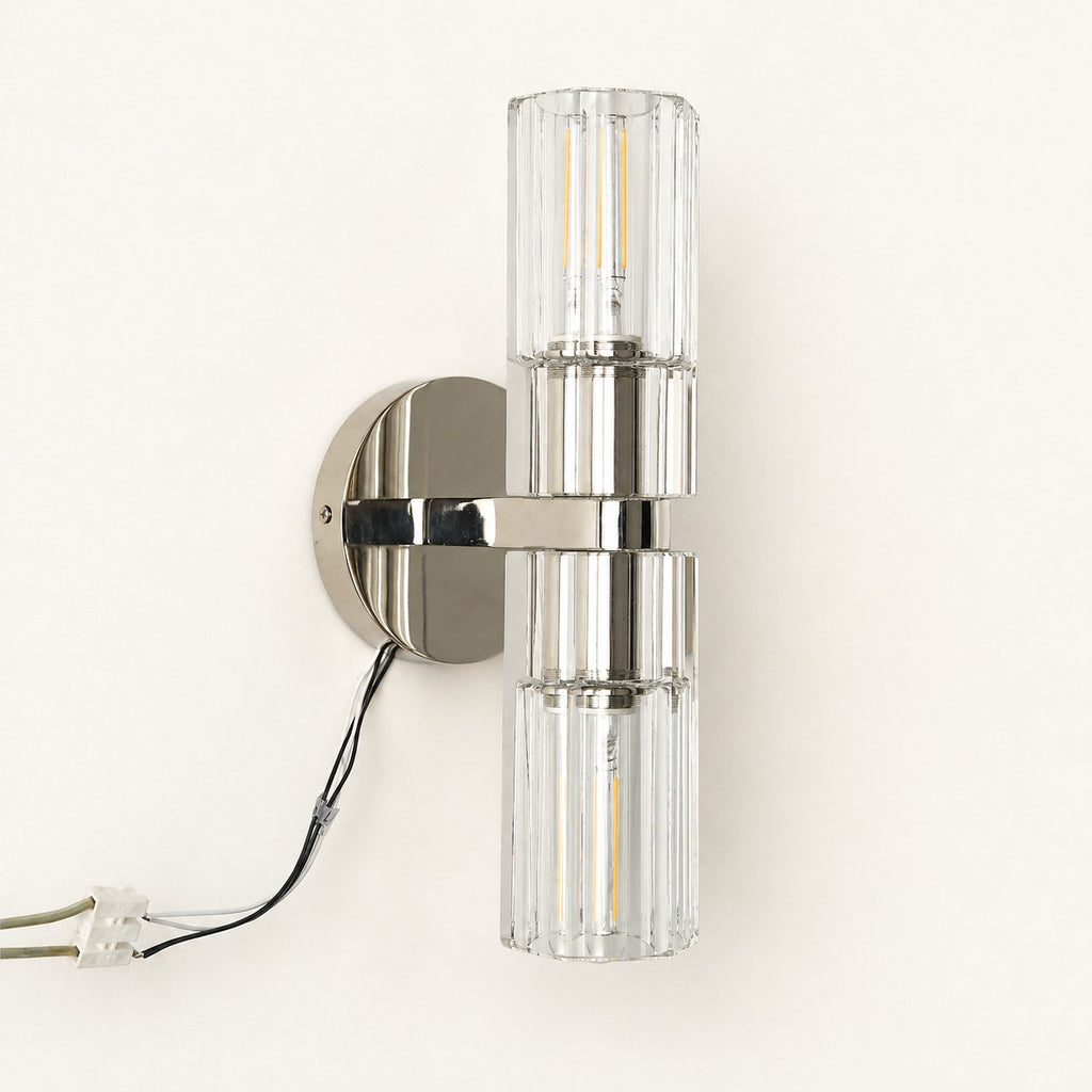 Cirelle Twin Ribbed-Shade Wall Sconce