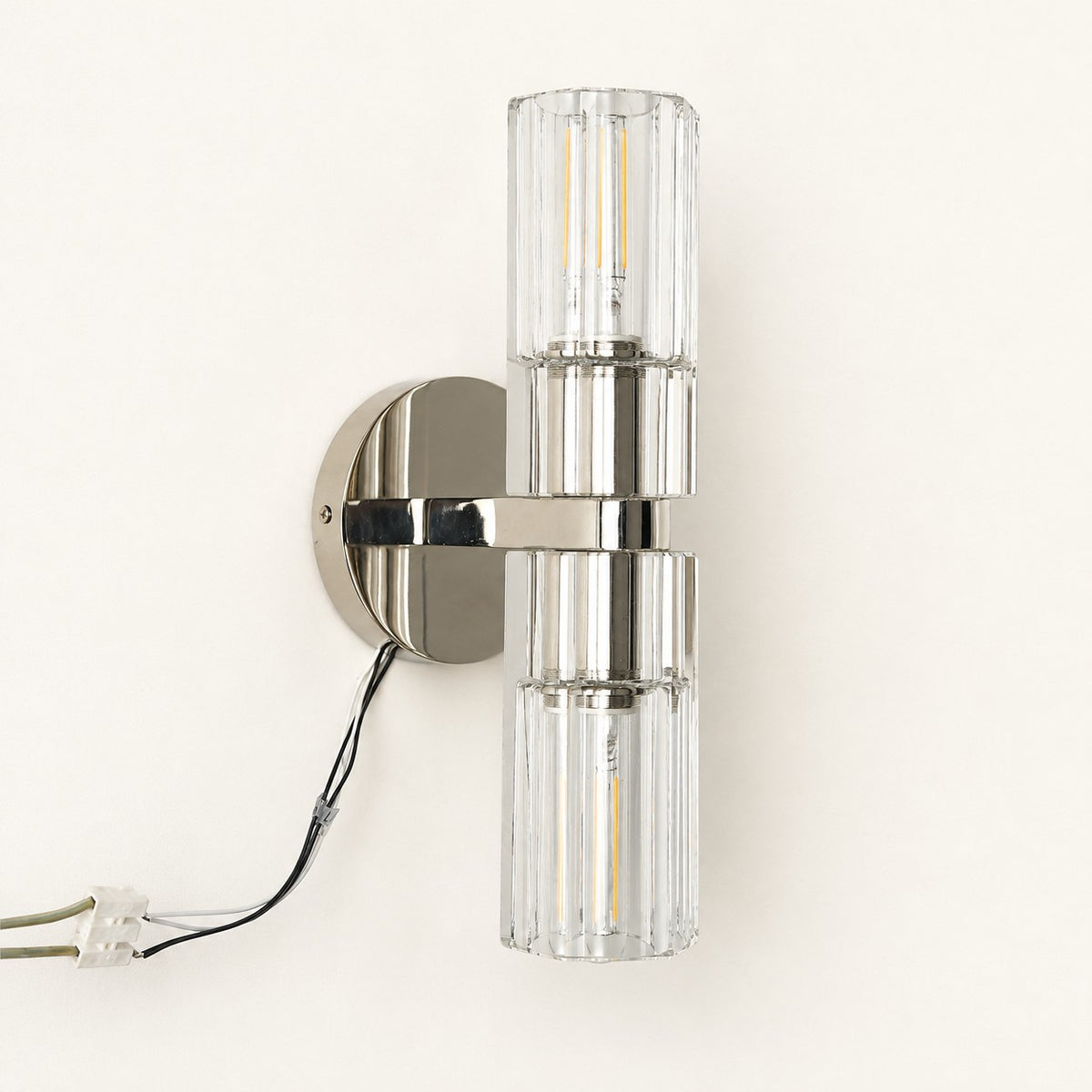 Cirelle Twin Ribbed-Shade Wall Sconce