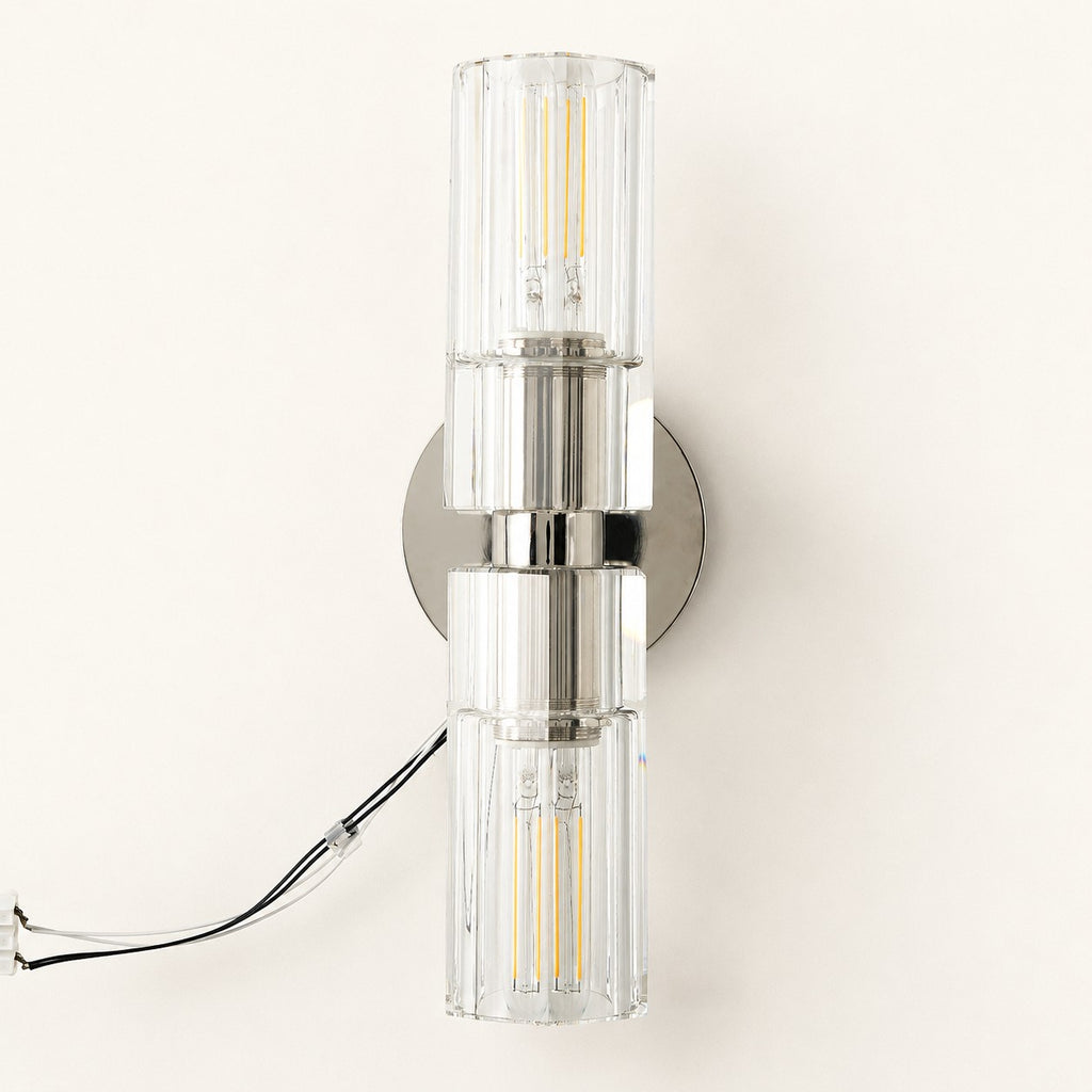 Cirelle Twin Ribbed-Shade Wall Sconce