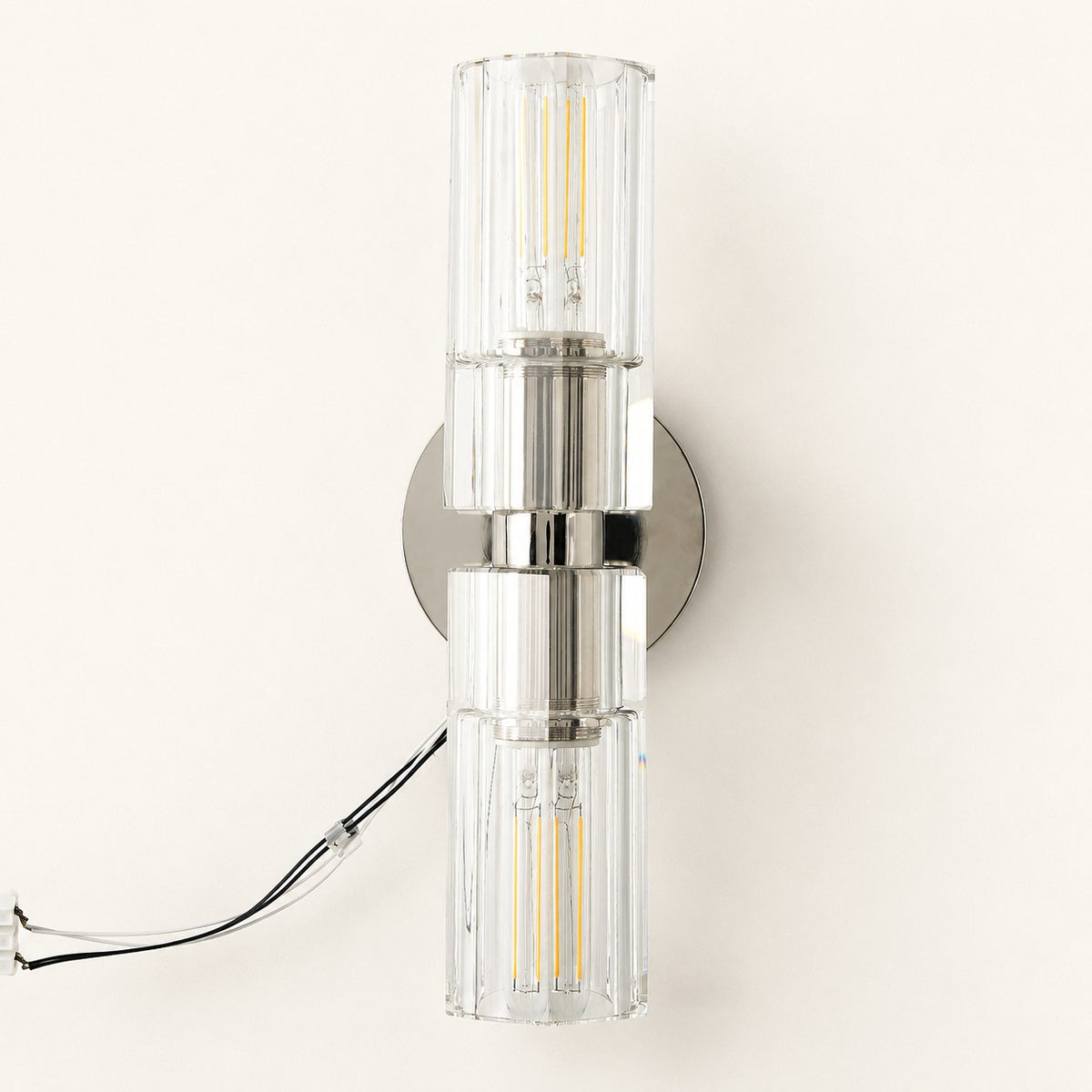 Cirelle Twin Ribbed-Shade Wall Sconce