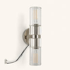 Cirelle Twin Ribbed-Shade Wall Sconce