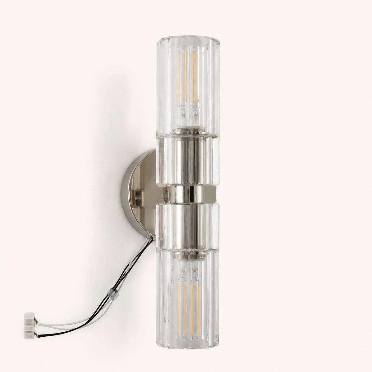 Cirelle Twin Ribbed-Shade Wall Sconce