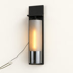 Nerova Black-Frame Cylinder Wall Sconce