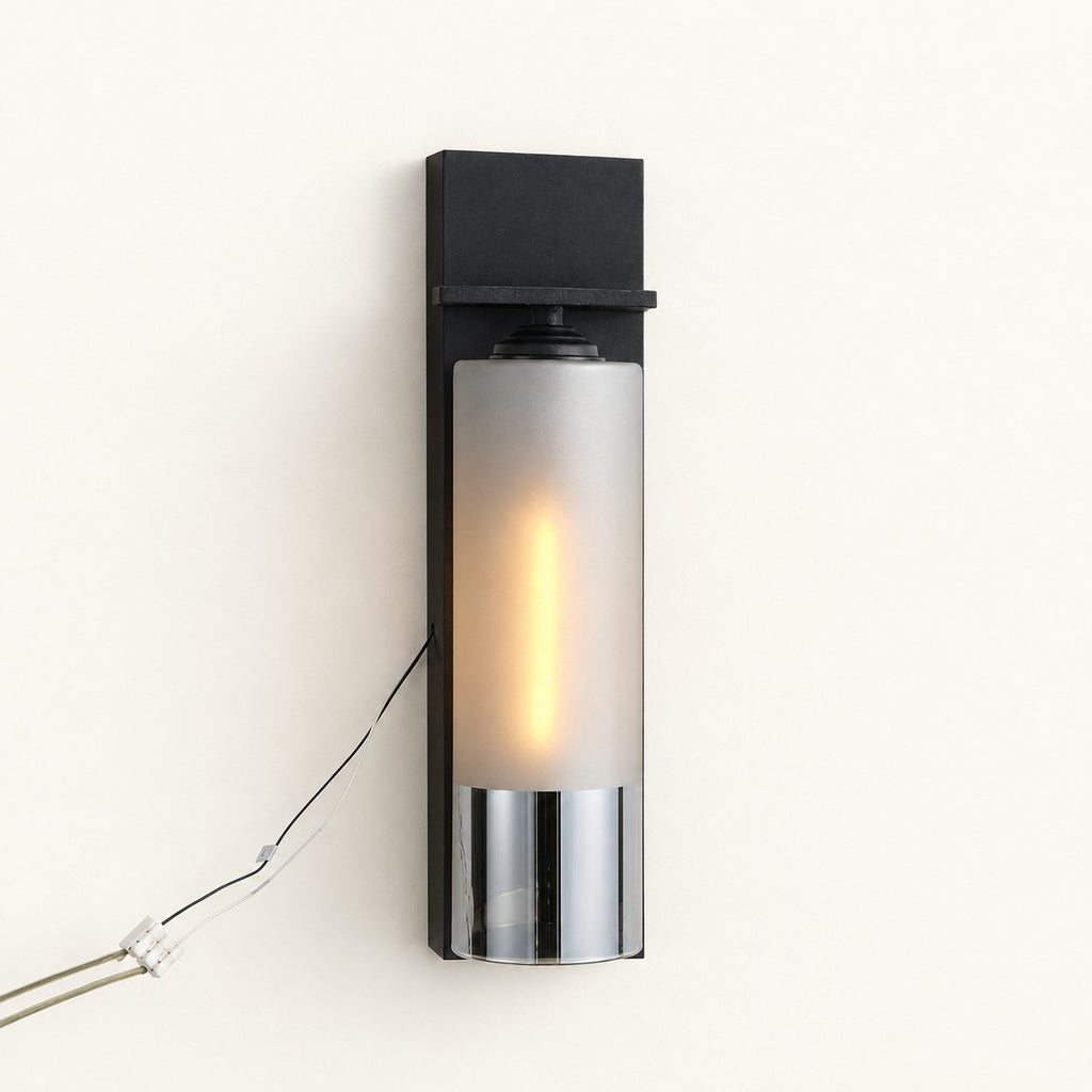 Nerova Black-Frame Cylinder Wall Sconce