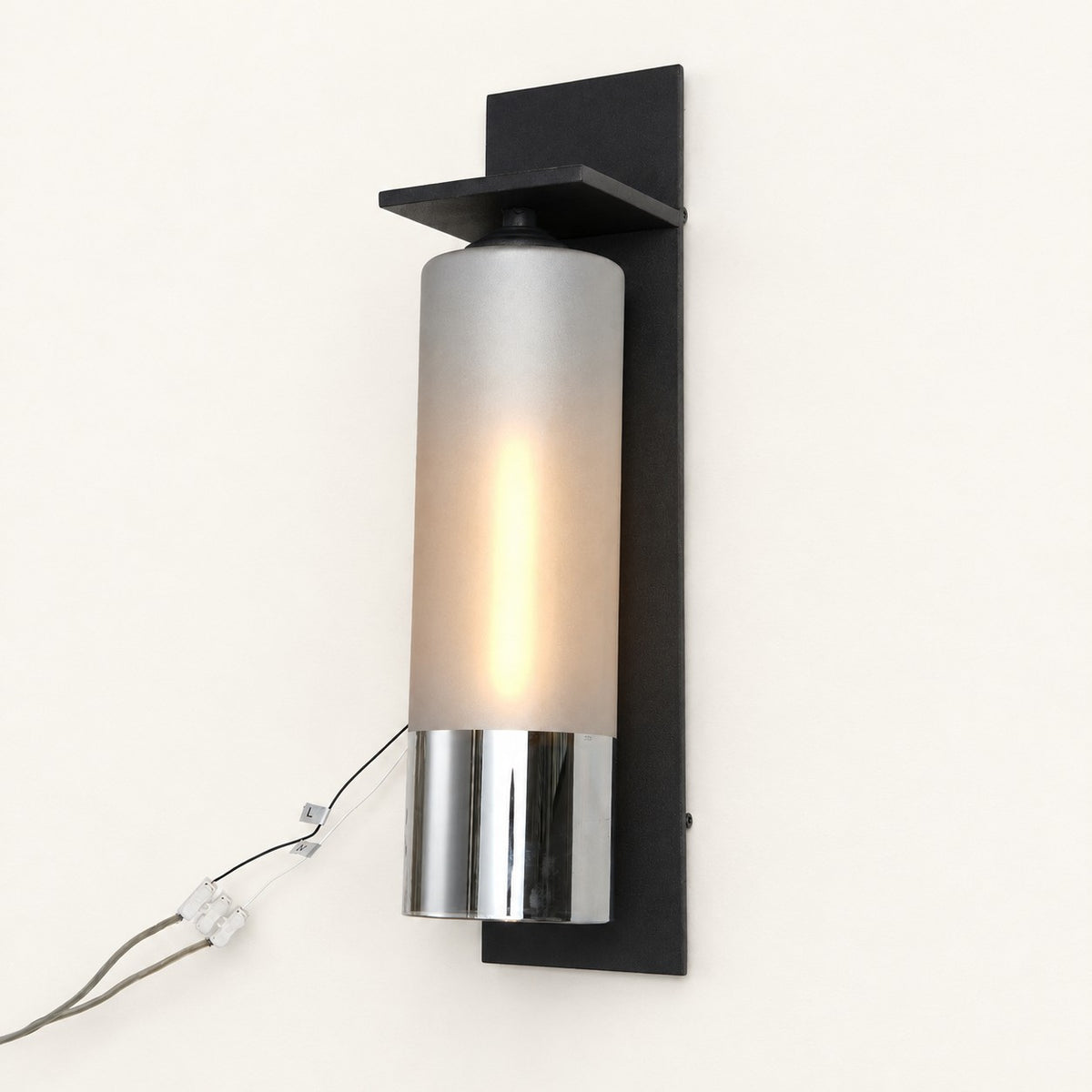 Nerova Black-Frame Cylinder Wall Sconce