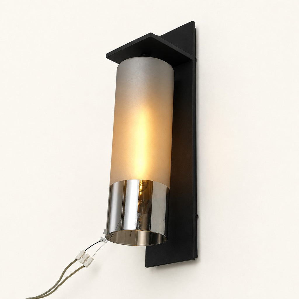 Nerova Black-Frame Cylinder Wall Sconce